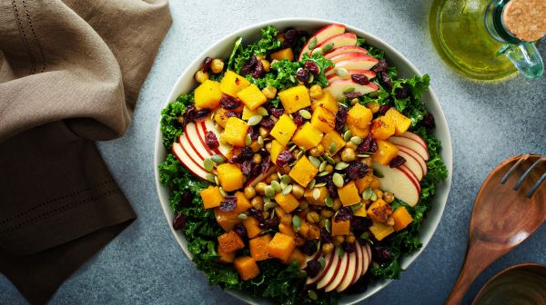Kale, Apple and Butternut Squash Salad