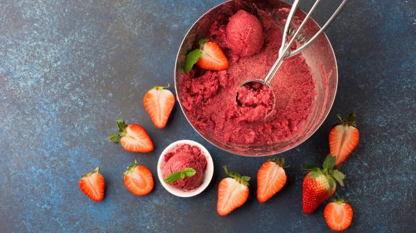 Strawberry Sorbet Pops