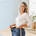 Women showcasing her weightloss